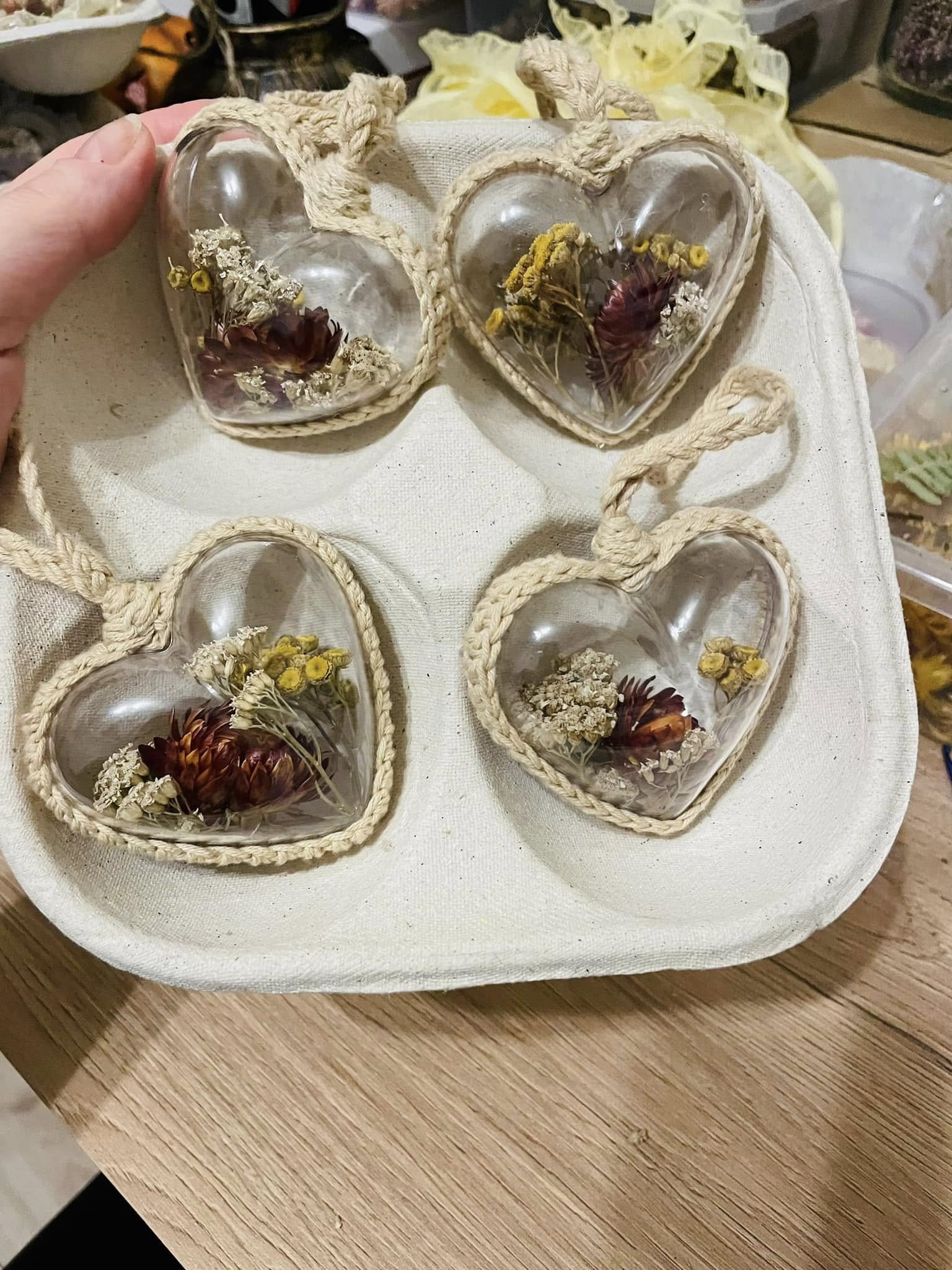 Serduszka / kocanka, wrotycz, krwawnik, włóczka - obrazek 3