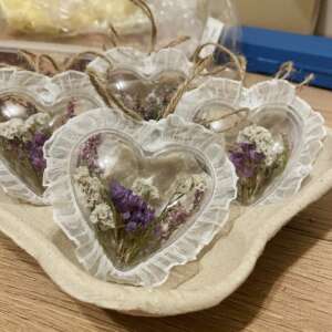 Serduszka / wrzos, zatrwian, falbanka, sznurek jutowy