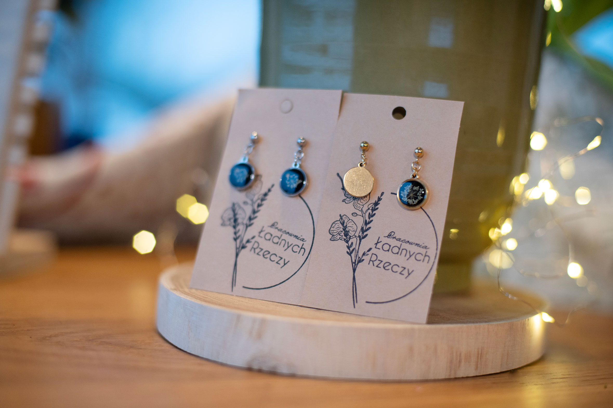 Kolczyki wiszące z kulką "EWELINA" - obrazek 3