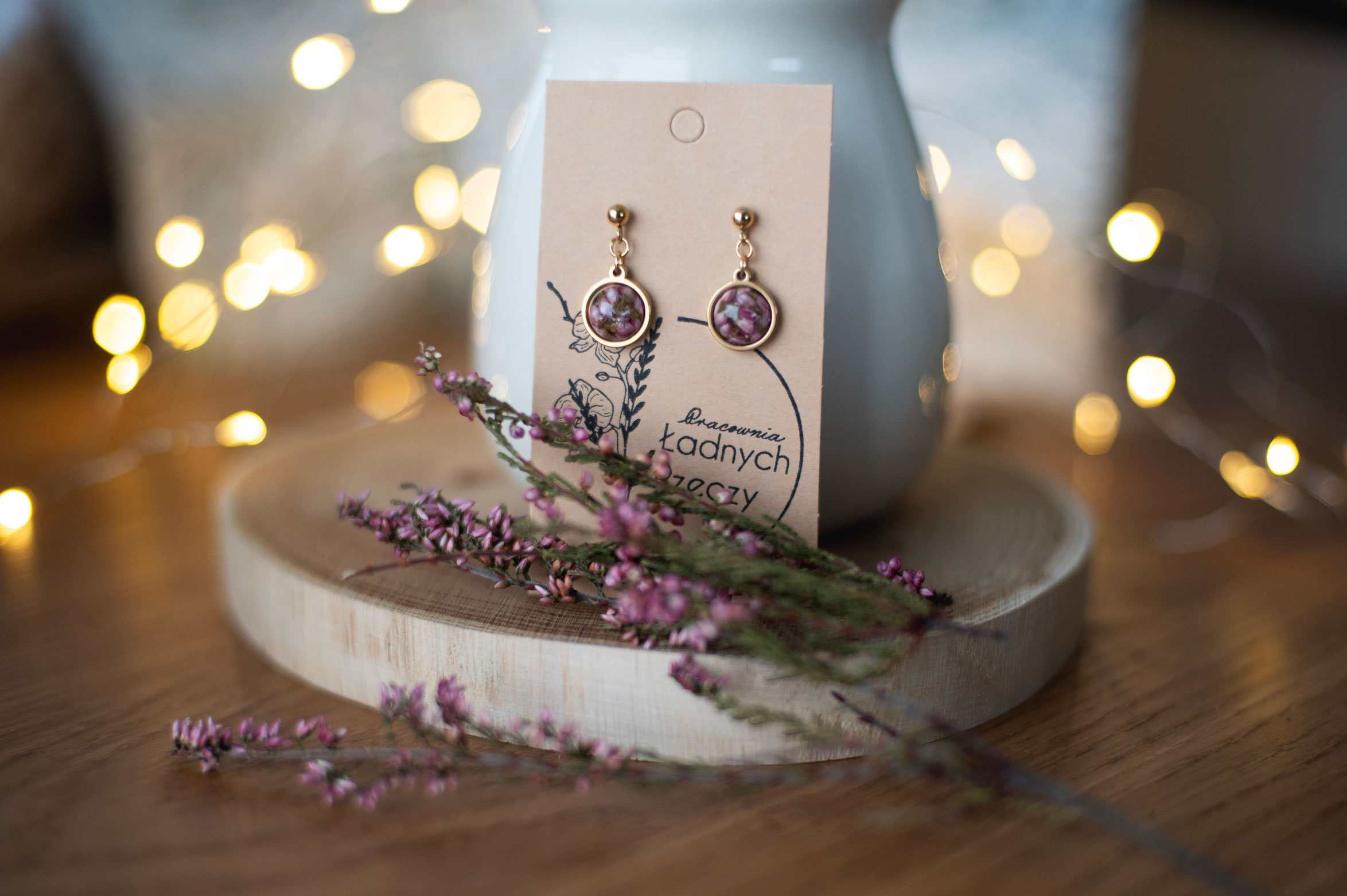 Kolczyki wiszące z kulką "KAROLINA" - obrazek 6