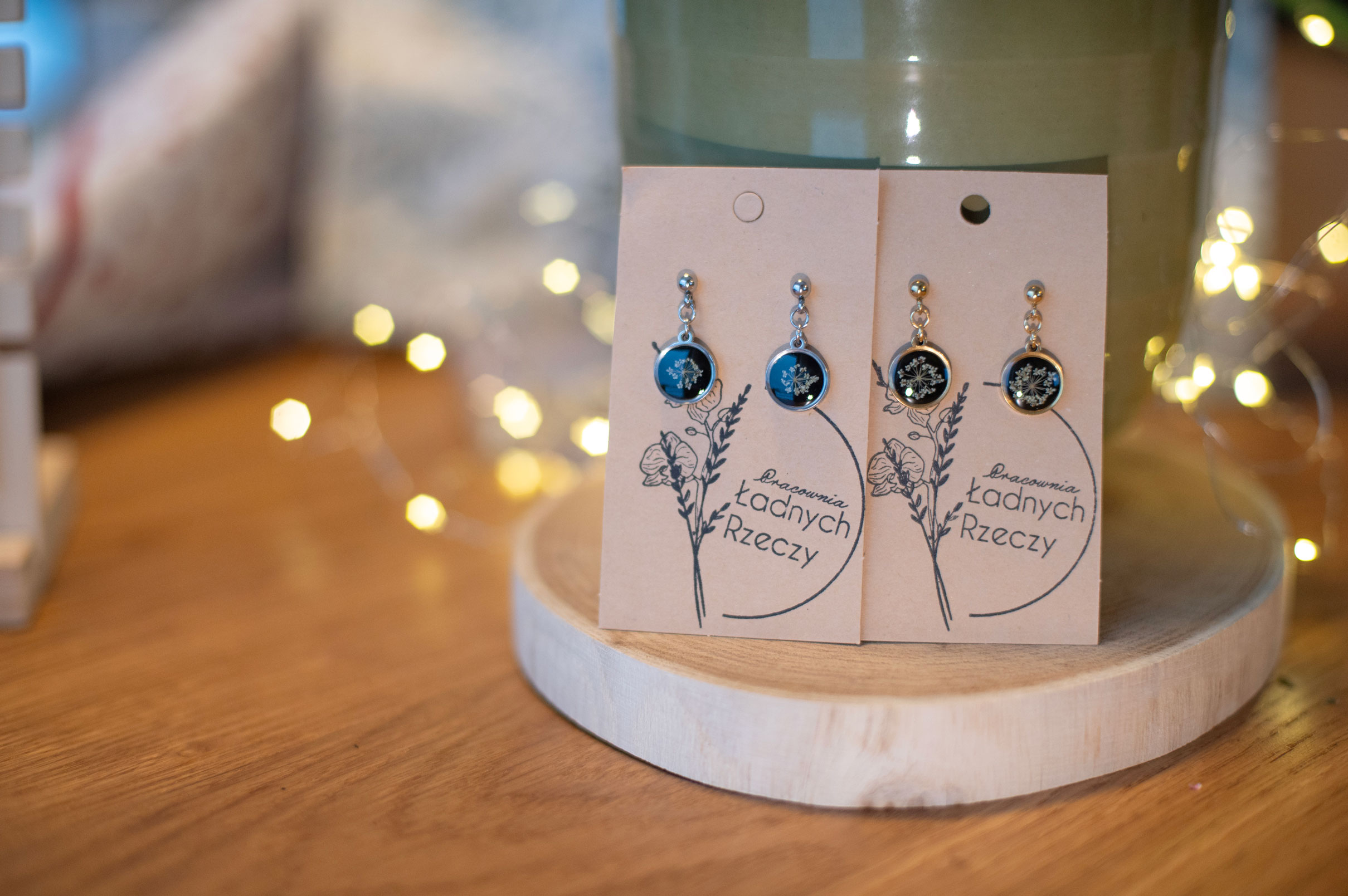 Kolczyki wiszące z kulką "EWELINA" - obrazek 4