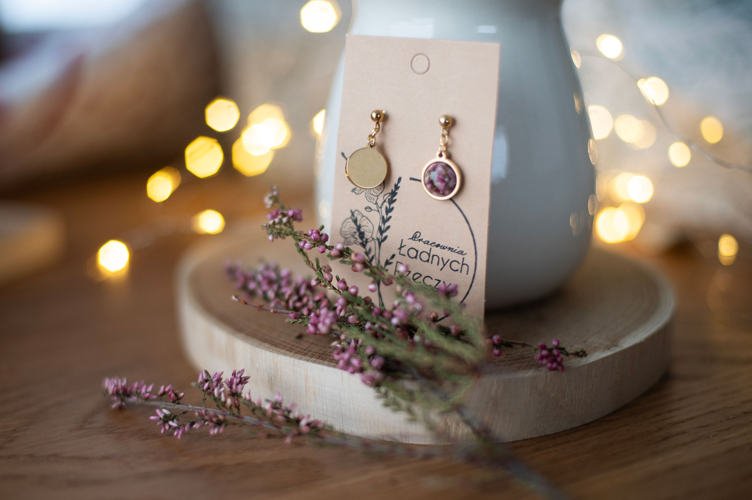 Kolczyki wiszące z kulką "KAROLINA" - obrazek 4