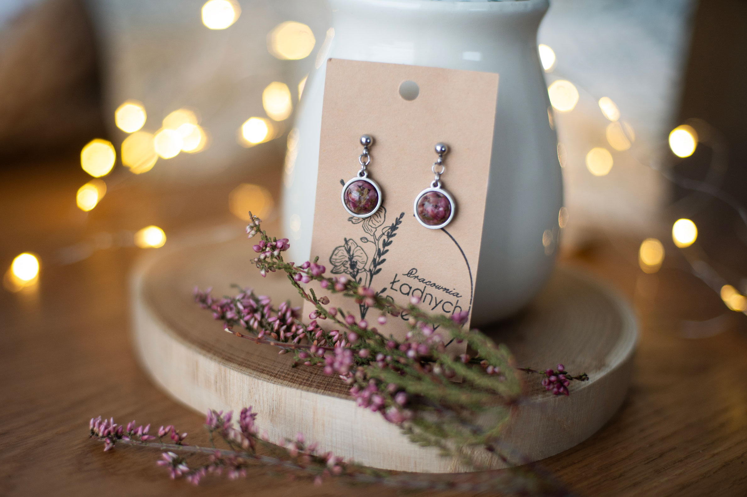 Kolczyki wiszące z kulką "KAROLINA" - obrazek 3