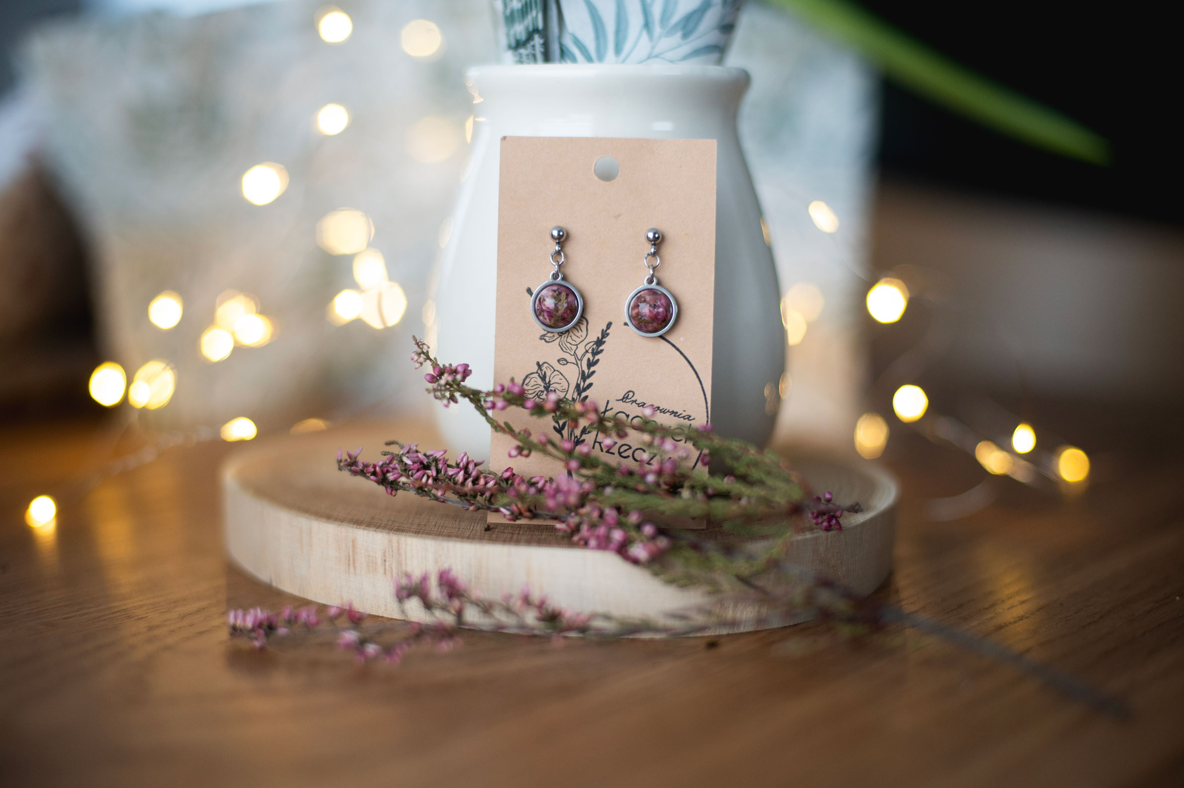 Kolczyki wiszące z kulką "KAROLINA" - obrazek 2