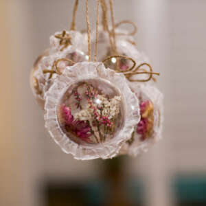 Bombeczki / kocanka, wrzos, zatrwian, falbanka, sznurek jutowy